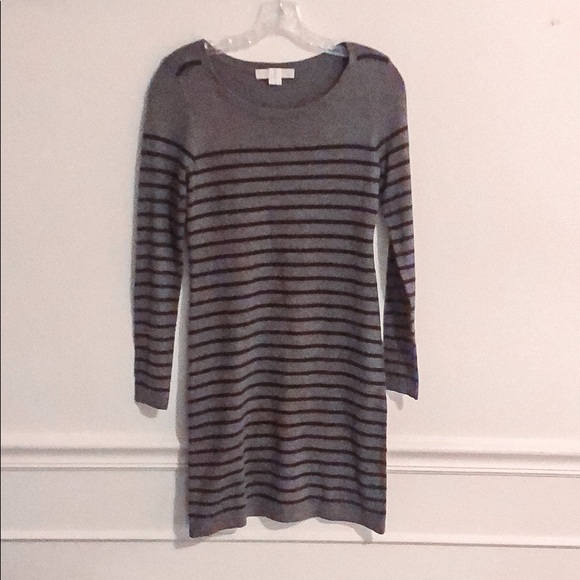 LOFT Striped Gray and Black Dress Size Small - Picture 2 of 2